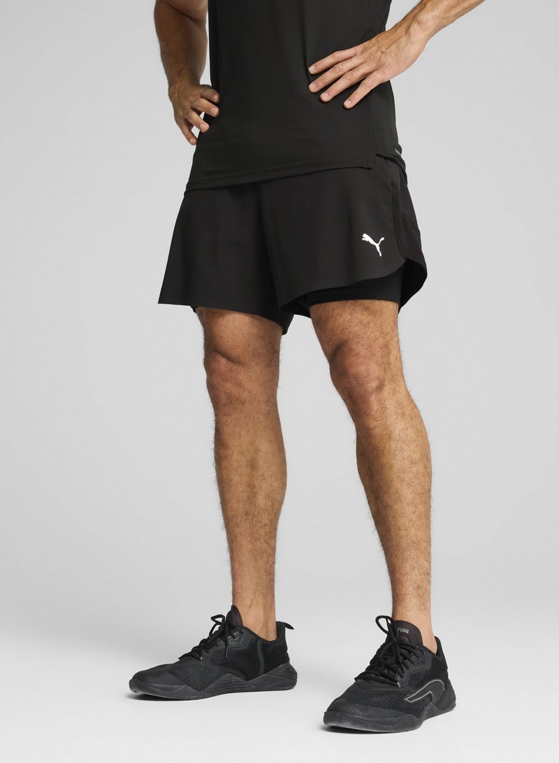 PUMA TRAINING TECH Mens Black 2-in-1 Shorts - Image 1